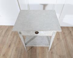 Swedish Gustavian Painted Console Table with Drawer and Shelf Circa 1860 - 4353458