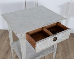 Swedish Gustavian Painted Console Table with Drawer and Shelf Circa 1860 - 4353485
