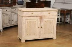 Swedish Gustavian Period 1780s Sideboard with Original Paint Carved Panels LiL - 3498420