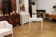 Swedish Gustavian Period 1800s Painted Wood Console Table with Carved Apron - 3544575