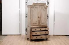 Swedish Gustavian Period 1802 Painted Wood Cupboard with Doors and Drawers - 3564573