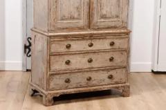 Swedish Gustavian Period 1802 Painted Wood Cupboard with Doors and Drawers - 3564574