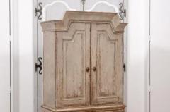 Swedish Gustavian Period 1802 Painted Wood Cupboard with Doors and Drawers - 3564576