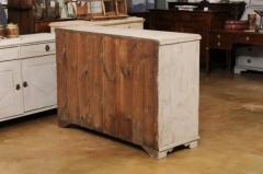 Swedish Gustavian Period 1820s Painted Sideboard with Reeded Doors and Diamonds - 3509390