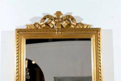 Swedish Gustavian Period Giltwood Mirror circa 1780 with Ribbon Carved Crest - 3415597