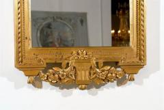 Swedish Gustavian Period Giltwood Mirror circa 1780 with Ribbon Carved Crest - 3415604