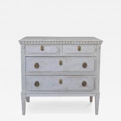 Swedish Gustavian Period Painted Three Drawer Chest with Dentil Molding - 4559285