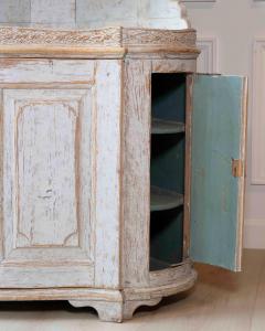 Swedish Gustavian Period Two Part Corner Cabinet with Original Paint Late 18th - 4577492
