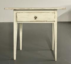Swedish Gustavian Single Drawer Stand Table or Nightstand Paint Decorated - 2558093