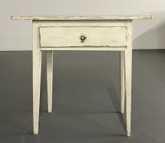 Swedish Gustavian Single Drawer Stand Table or Nightstand Paint Decorated - 2558094