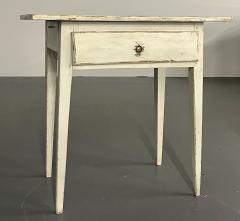 Swedish Gustavian Single Drawer Stand Table or Nightstand Paint Decorated - 2558096