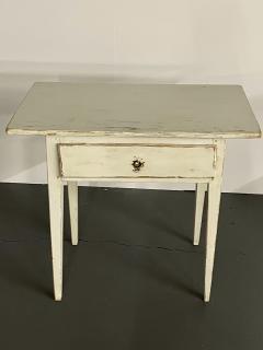 Swedish Gustavian Single Drawer Stand Table or Nightstand Paint Decorated - 2558098