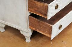 Swedish Gustavian Style 1820s Grey Blue Painted Slant Front Desk Secretary - 3555919