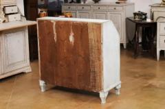 Swedish Gustavian Style 1820s Grey Blue Painted Slant Front Desk Secretary - 3556005