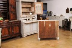 Swedish Gustavian Style 1820s Grey Blue Painted Slant Front Desk Secretary - 3556014
