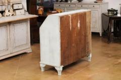 Swedish Gustavian Style 1820s Grey Blue Painted Slant Front Desk Secretary - 3556033