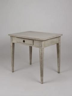 Swedish Gustavian Style 1850s Painted Desk with Single Drawer and Tapered Legs - 3595934