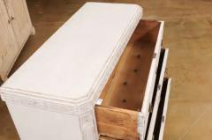 Swedish Gustavian Style 1860s Painted Three Drawer Chest with Greek Key Frieze - 3509281
