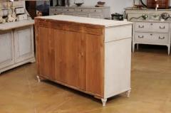 Swedish Gustavian Style 1870s Painted Wood Sideboard with Doors and Drawers - 3555974