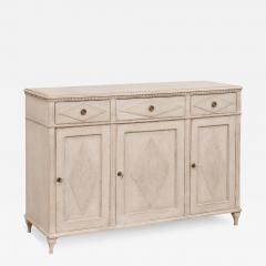 Swedish Gustavian Style 1870s Painted Wood Sideboard with Doors and Drawers - 3560688