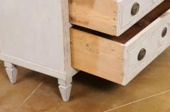 Swedish Gustavian Style 1880s Three Drawer Painted Chest with Carved D cor - 3538316