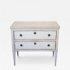 Swedish Gustavian Style 1890s Chest with Two Drawers and Grey Painted Outlines - 3908820