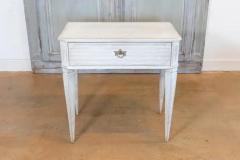 Swedish Gustavian Style 1890s Light Gray Painted Console Table with Drawer - 3722327