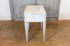 Swedish Gustavian Style 1890s Light Gray Painted Console Table with Drawer - 3722332