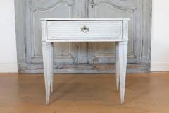 Swedish Gustavian Style 1890s Light Gray Painted Console Table with Drawer - 3722334