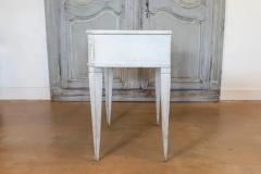 Swedish Gustavian Style 1890s Light Gray Painted Console Table with Drawer - 3722389