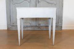 Swedish Gustavian Style 1890s Light Gray Painted Console Table with Drawer - 3722392