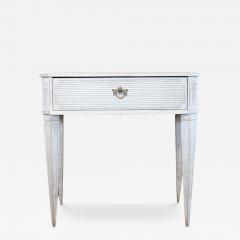 Swedish Gustavian Style 1890s Light Gray Painted Console Table with Drawer - 3728325