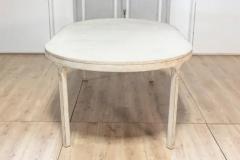 Swedish Gustavian Style 1890s Light Gray Painted Dining Table with Oval Top - 3715280