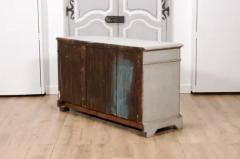 Swedish Gustavian Style 1890s Painted Sideboard with Carved Geometric Motifs - 3564488