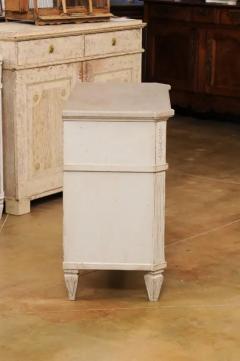 Swedish Gustavian Style 1890s Painted Three Drawer Chest with Carved Foliage - 3509244