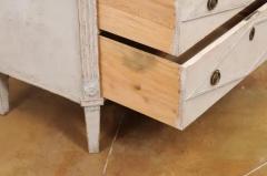 Swedish Gustavian Style 1900s Painted Three Drawer Chest with Diamond Motifs - 3521589