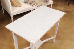 Swedish Gustavian Style 1900s Painted Wood Console Table with Carved Apron - 3521470