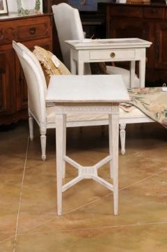 Swedish Gustavian Style 1900s Painted Wood Console Table with Carved Apron - 3521474