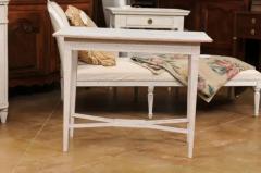 Swedish Gustavian Style 1900s Painted Wood Console Table with Carved Apron - 3521681