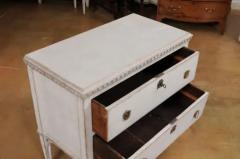 Swedish Gustavian Style 19th Century Light Gray Painted Two Drawer Chest - 3588033