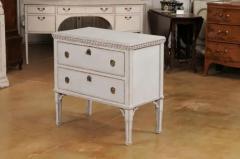 Swedish Gustavian Style 19th Century Light Gray Painted Two Drawer Chest - 3588176