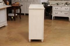 Swedish Gustavian Style 19th Century Painted Sideboard with Carved Reeded Doors - 3555821