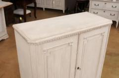 Swedish Gustavian Style 19th Century Painted Sideboard with Carved Reeded Doors - 3555828