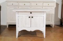 Swedish Gustavian Style 19th Century Painted Sideboard with Reeded Motifs - 3461756