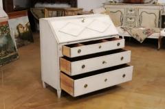 Swedish Gustavian Style 19th Century Painted Slant Front Desk with Three Drawers - 3544759