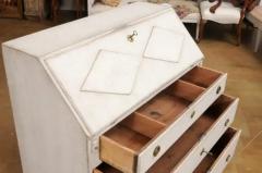 Swedish Gustavian Style 19th Century Painted Slant Front Desk with Three Drawers - 3544791