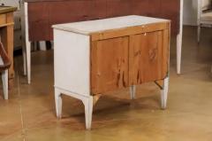 Swedish Gustavian Style 19th Century Painted Wood Chest with Reeded Accents - 3538500