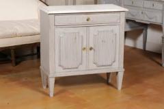 Swedish Gustavian Style 19th Century Painted Wood Sideboard with Reeded Motifs - 3485557