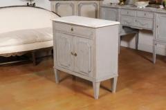 Swedish Gustavian Style 19th Century Painted Wood Sideboard with Reeded Motifs - 3485558