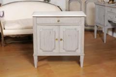 Swedish Gustavian Style 19th Century Painted Wood Sideboard with Reeded Motifs - 3485578